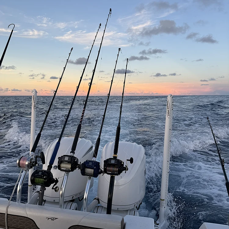 Coming back to port after a day fishing offshore in a privately captained boat.